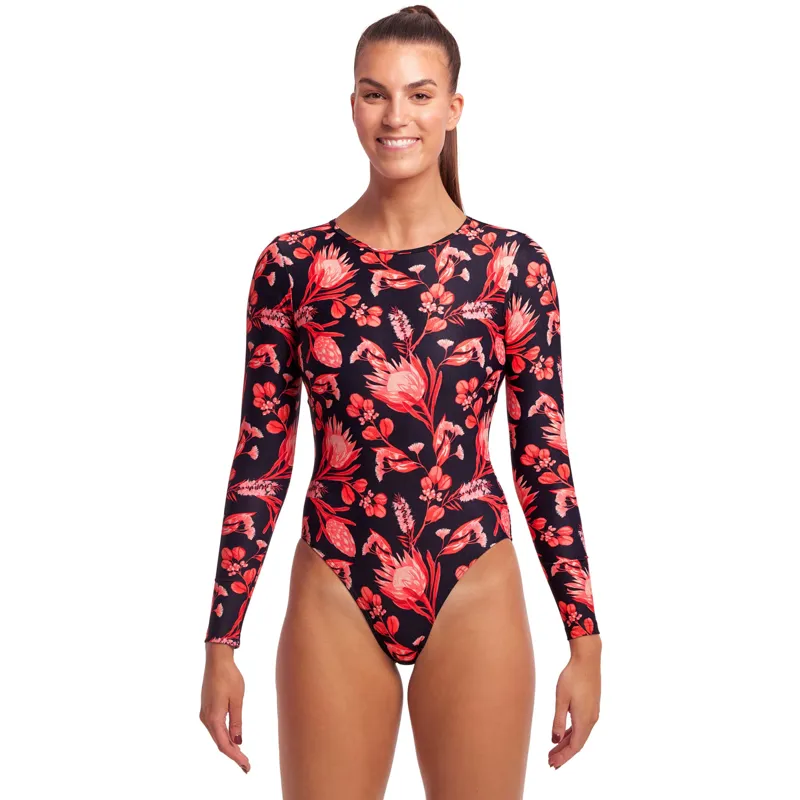 Funkita Ladies Long Shot One Piece Swimsuit Acacia Rose-1